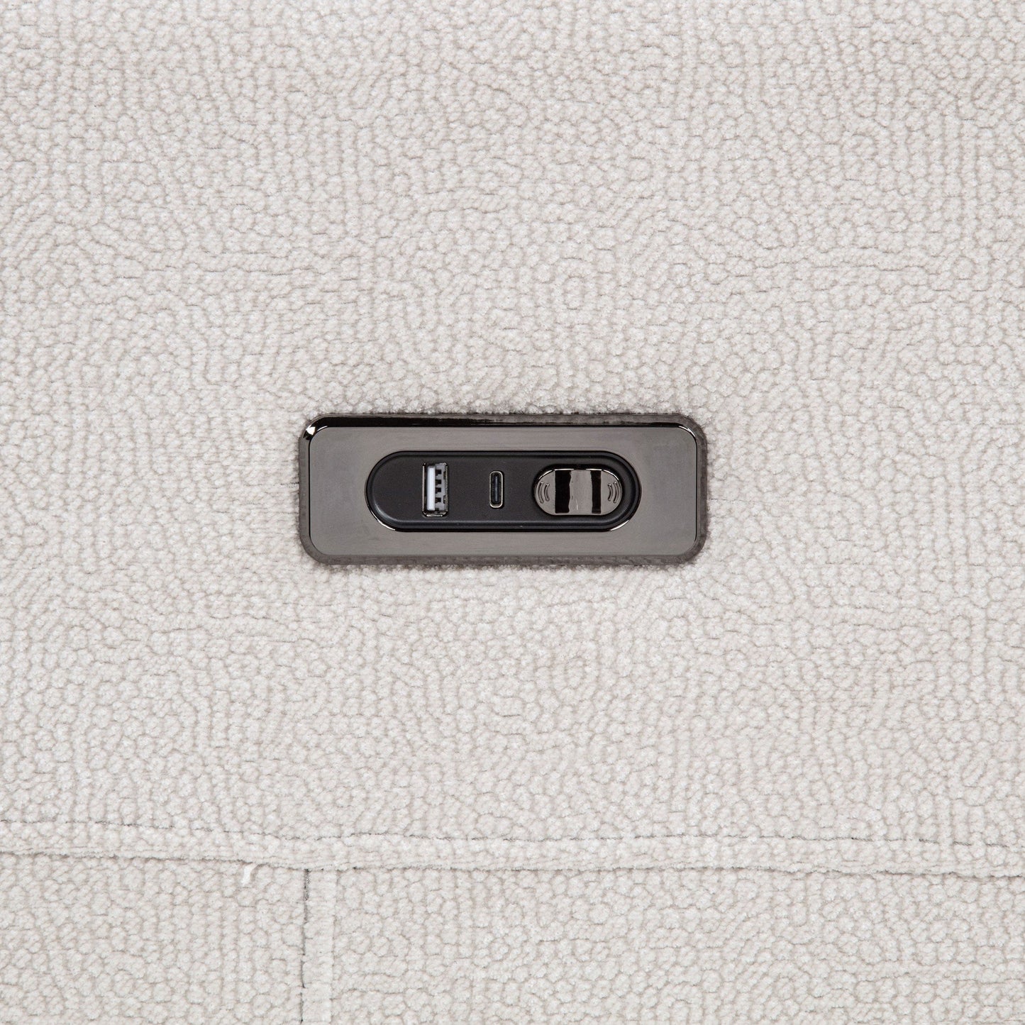 Kennett Chenille Upholstered Power Recliner Chair Ivory