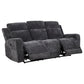 Kennett Chenille Upholstered Power Reclining Sofa Dark Grey