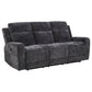 Kennett Chenille Upholstered Power Reclining Sofa Dark Grey