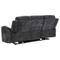 Kennett Chenille Upholstered Power Reclining Sofa Dark Grey