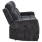 Kennett Chenille Upholstered Power Reclining Sofa Dark Grey