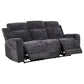 Kennett 3-piece Chenille Power Reclining Sofa Set Dark Grey