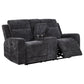 Kennett Chenille Upholstered Power Reclining Loveseat Grey
