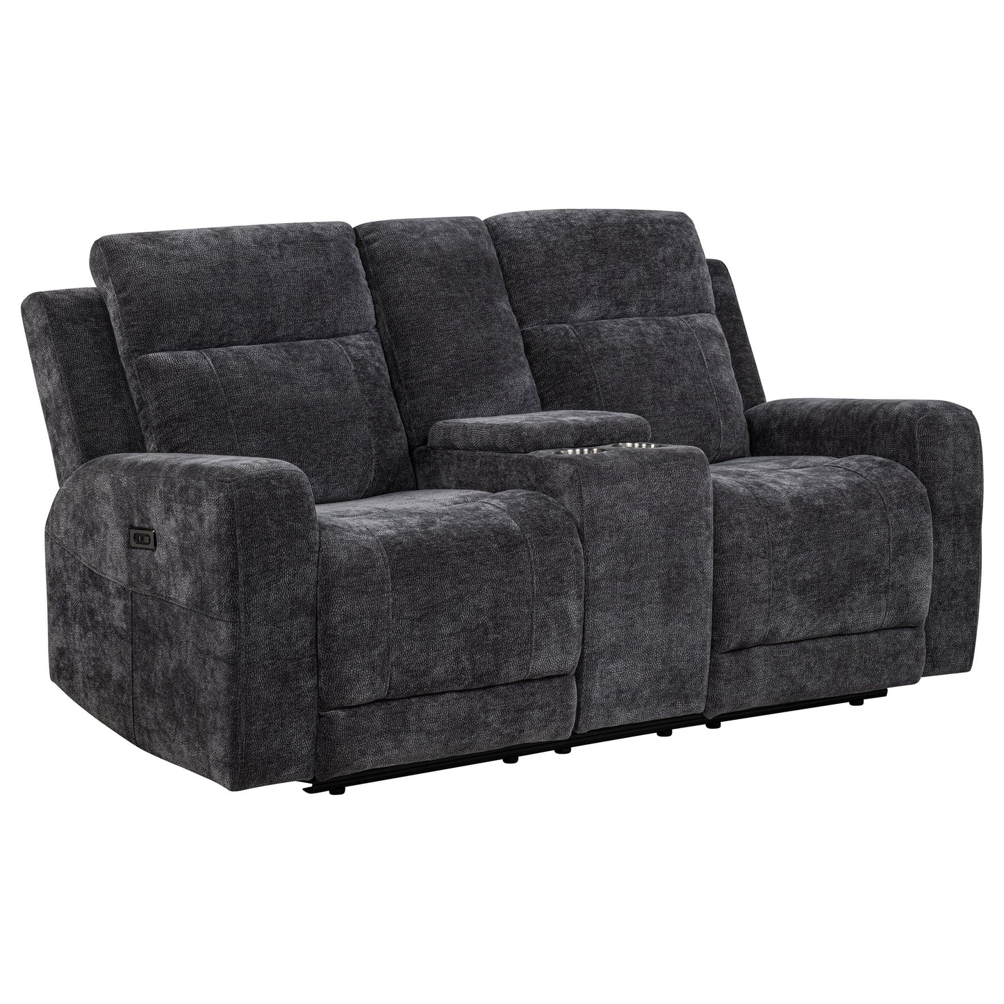 Kennett Chenille Upholstered Power Reclining Loveseat Grey