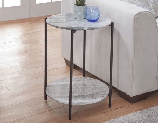 Coleen Sanwar Green Marble 18″ Round End Table