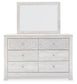 Paxberry Queen Panel Bed with Mirrored Dresser