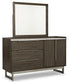 Arkenton Queen Panel Bed with Mirrored Dresser