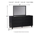 Danziar Queen Panel Headboard with Mirrored Dresser