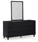 Danziar Queen Panel Headboard with Mirrored Dresser