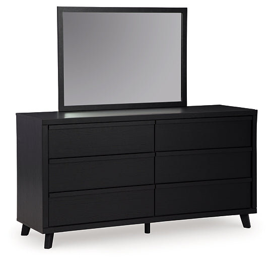 Danziar Queen Panel Headboard with Mirrored Dresser, Chest and Nightstand