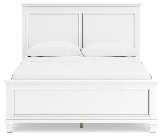 Fortman Queen Panel Bed with Mirrored Dresser and Nightstand