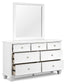Fortman Full Panel Bed with Mirrored Dresser