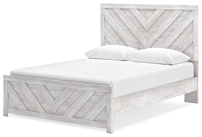 Cayboni Queen Panel Bed with Mirrored Dresser