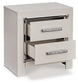 Zyniden King Upholstered Panel Headboard with Mirrored Dresser and Nightstand
