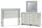 Zyniden Queen Upholstered Panel Headboard with Mirrored Dresser