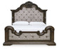 Maylee King Upholstered Bed with Mirrored Dresser