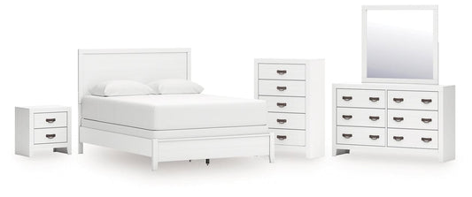 Binterglen Queen Panel Bed with Mirrored Dresser, Chest and Nightstand