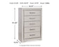 Zyniden Full Upholstered Panel Headboard with Mirrored Dresser and Chest