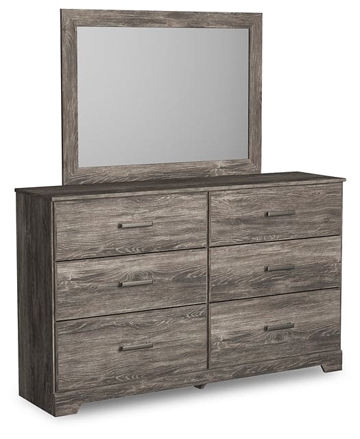 Ralinksi King Panel Bed with Mirrored Dresser and Chest