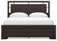 Covetown California King Panel Bed with Mirrored Dresser