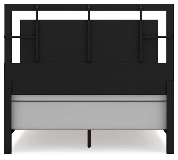 Covetown Queen Panel Bed with Mirrored Dresser, Chest and Nightstand
