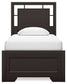 Covetown Twin Panel Bed with Mirrored Dresser and Chest