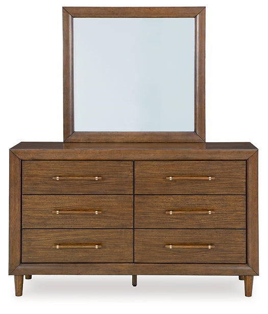 Lyncott Queen Upholstered Bed with Mirrored Dresser, Chest and Nightstand
