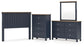 Landocken Full Panel Headboard with Mirrored Dresser and Chest