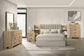Arielle Queen Bookcase Panel Storage Bed Light Oak