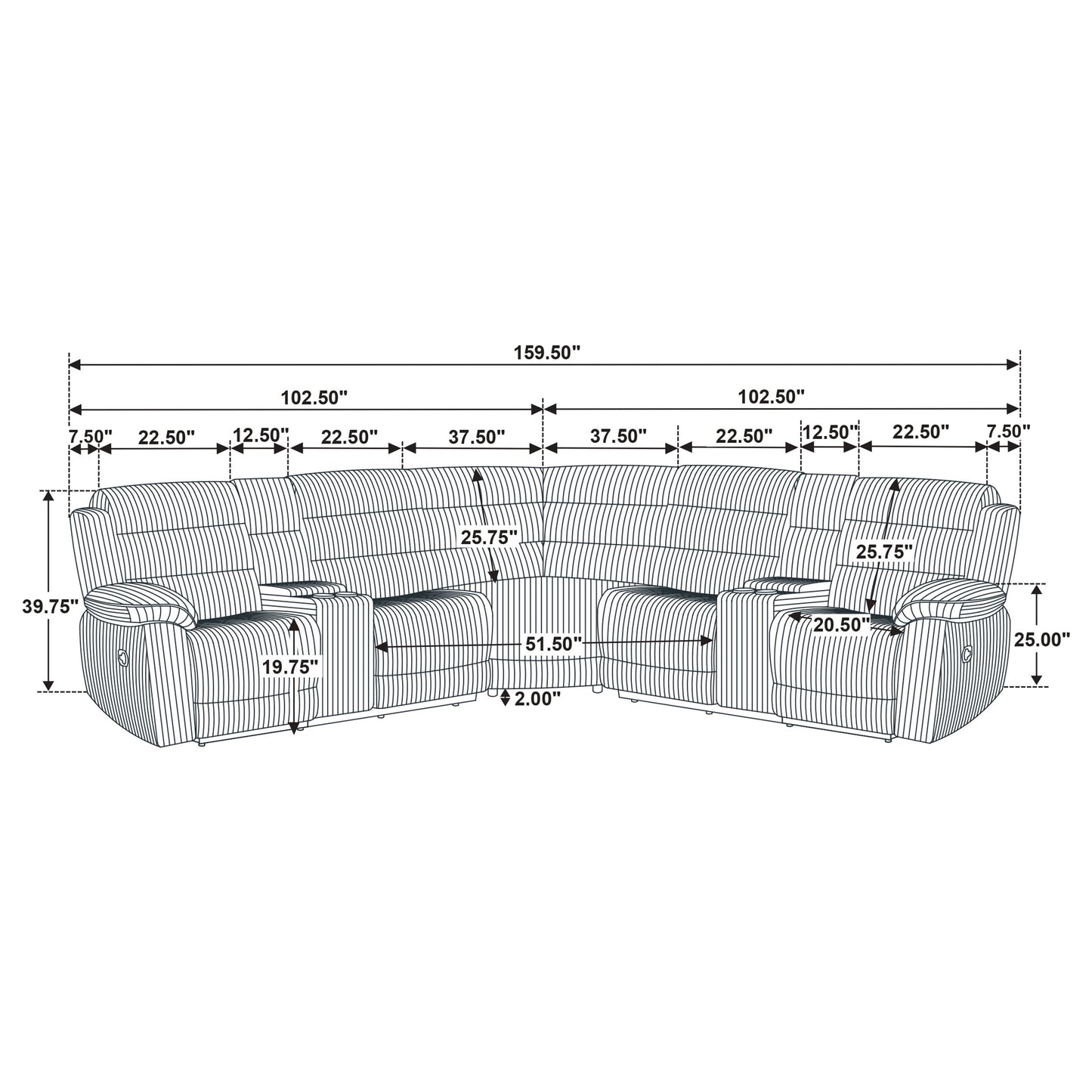 Atkinson Upholstered Reclining Sectional Sofa Chocolate