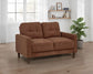 Bowen II Fabric Upholstered Track Arm Loveseat Rust