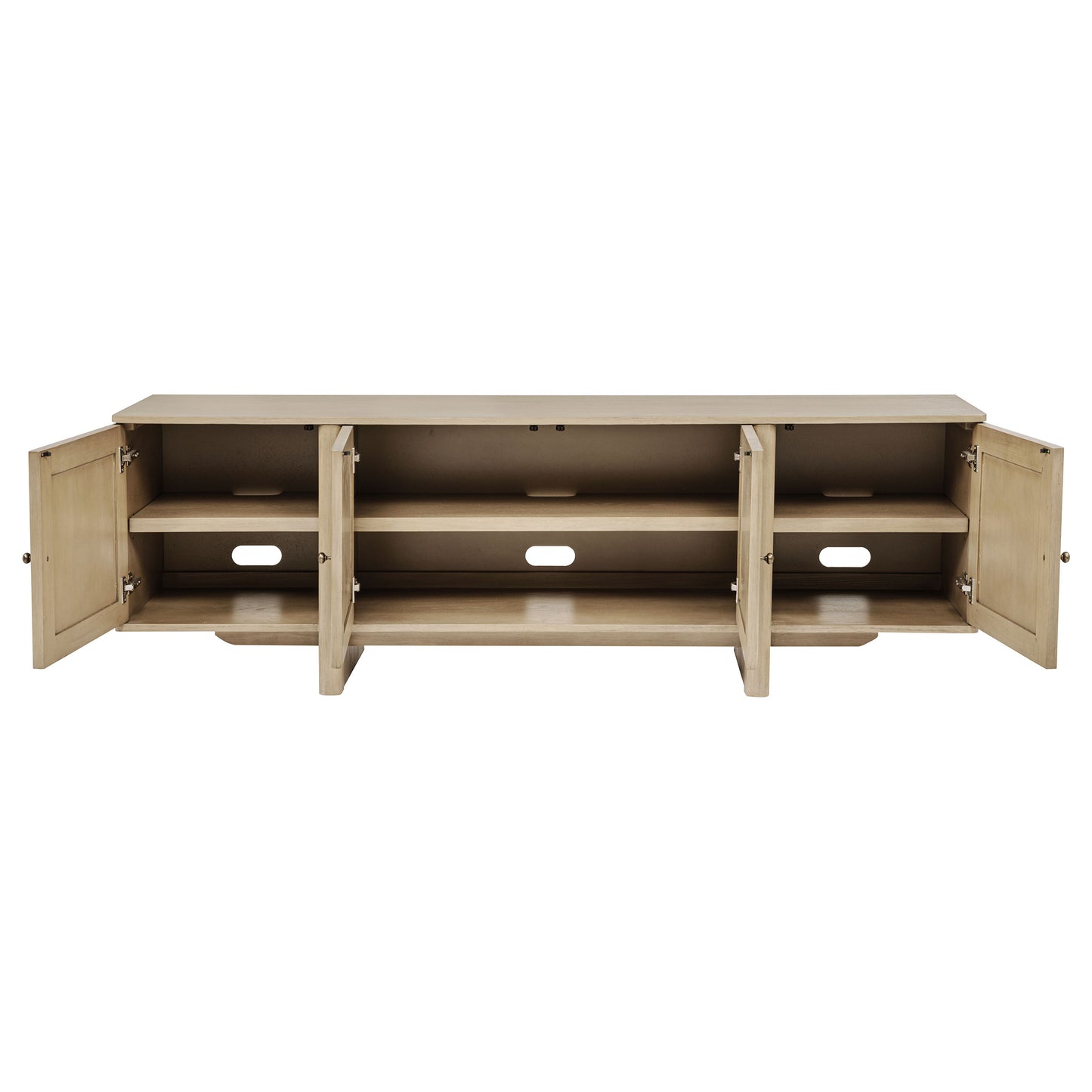 Kailani 79-inch 4-door Cane TV Stand Media Console Beige Oak