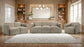Dorset Fabric Upholstered Round Track Arm Loveseat Brown