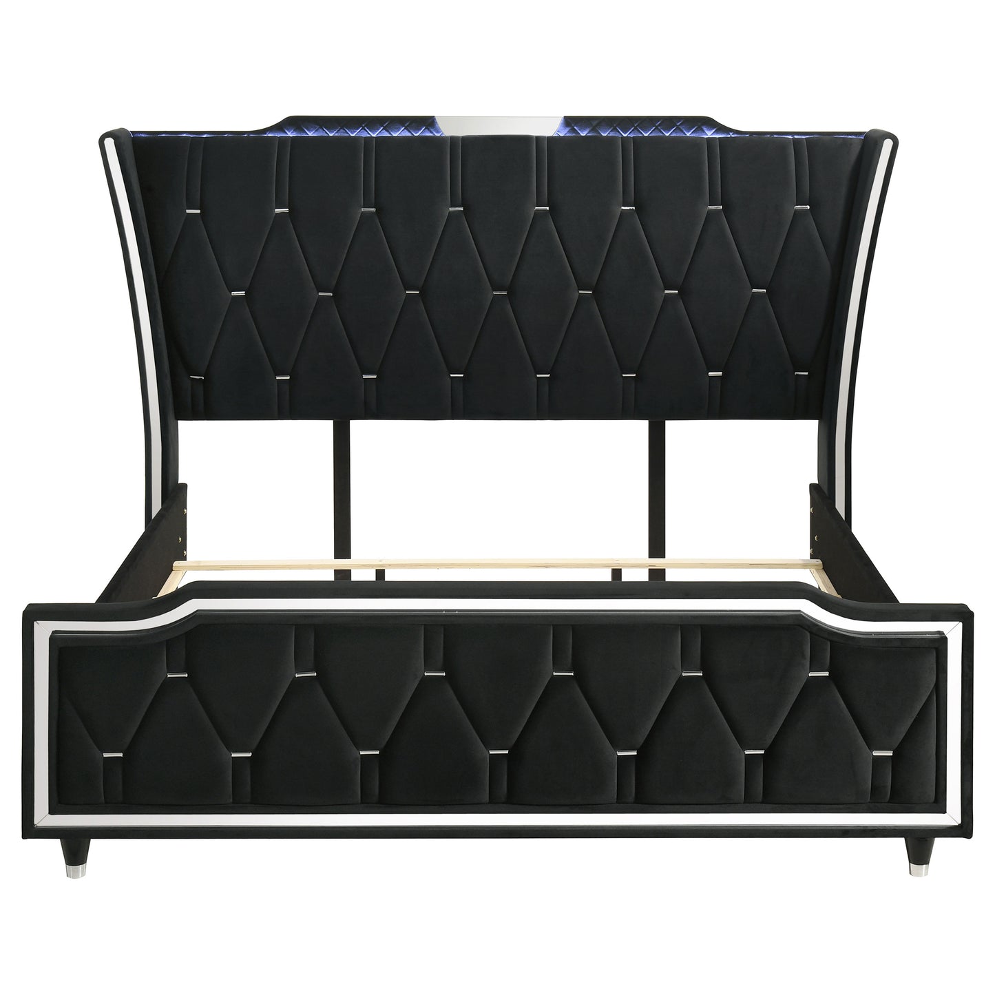 Lorient Eastern King LED Upholstered Bed Black