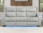 Luna Home Cinema Power Reclining Sofa, Ice Vegan Leather