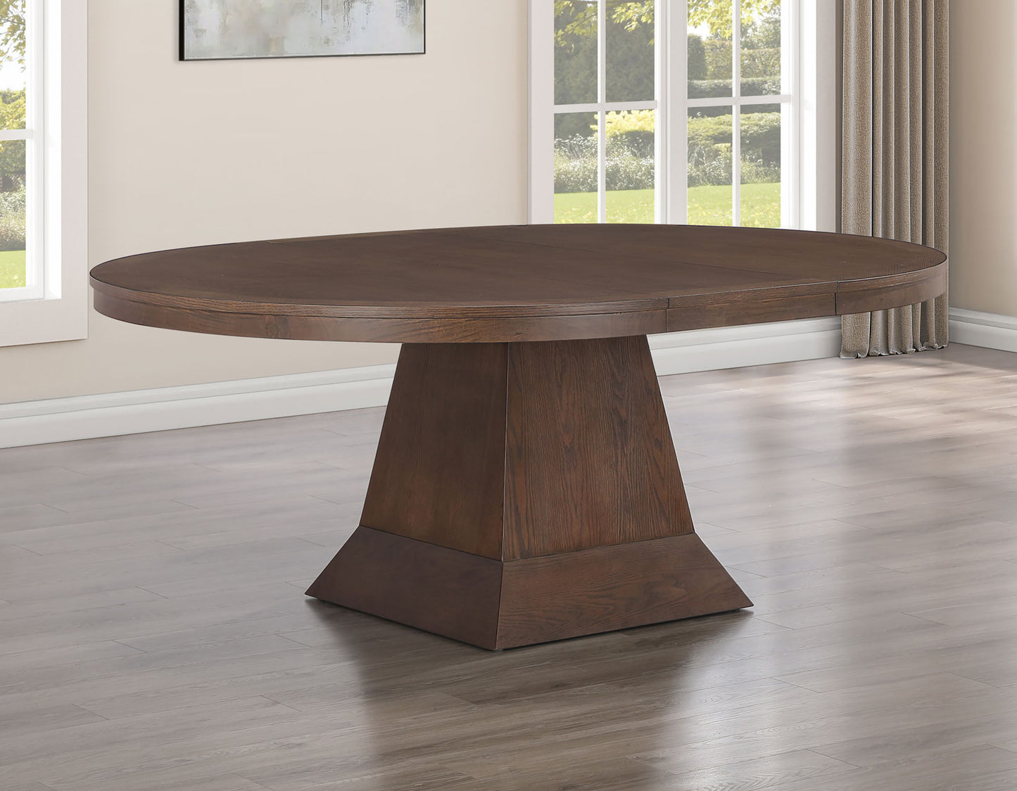 Vaughn 60-96″ Table with 2-18″ Leaves, Coffee Finish