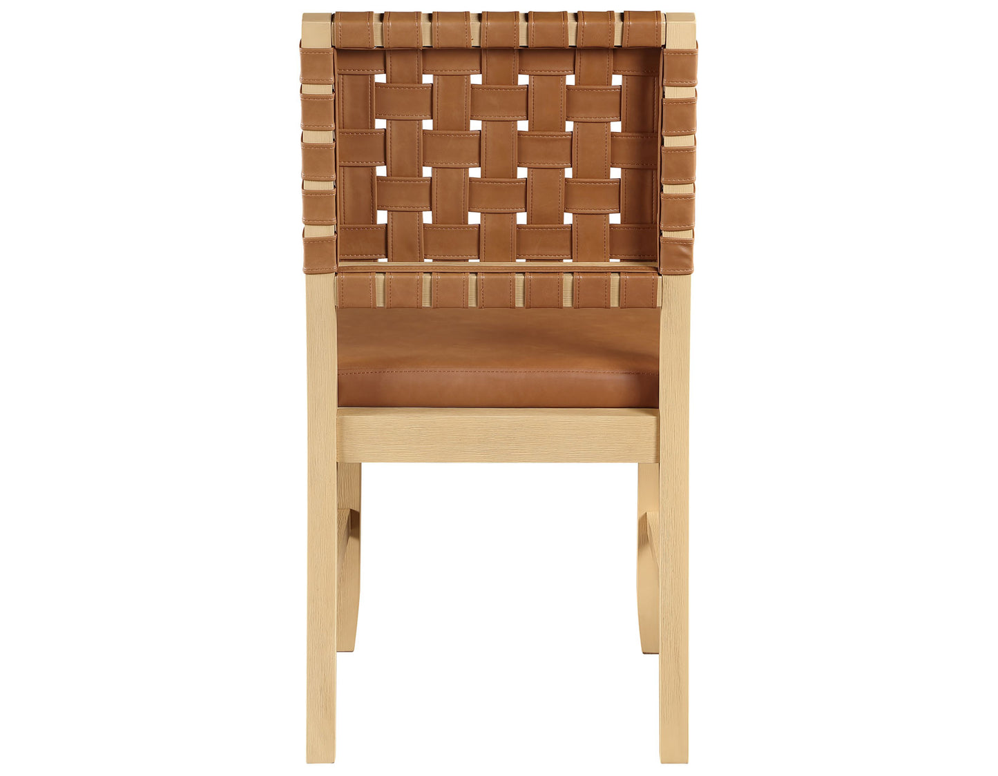 Reid Camel Vegan Leather Side Chair, Sand Finish