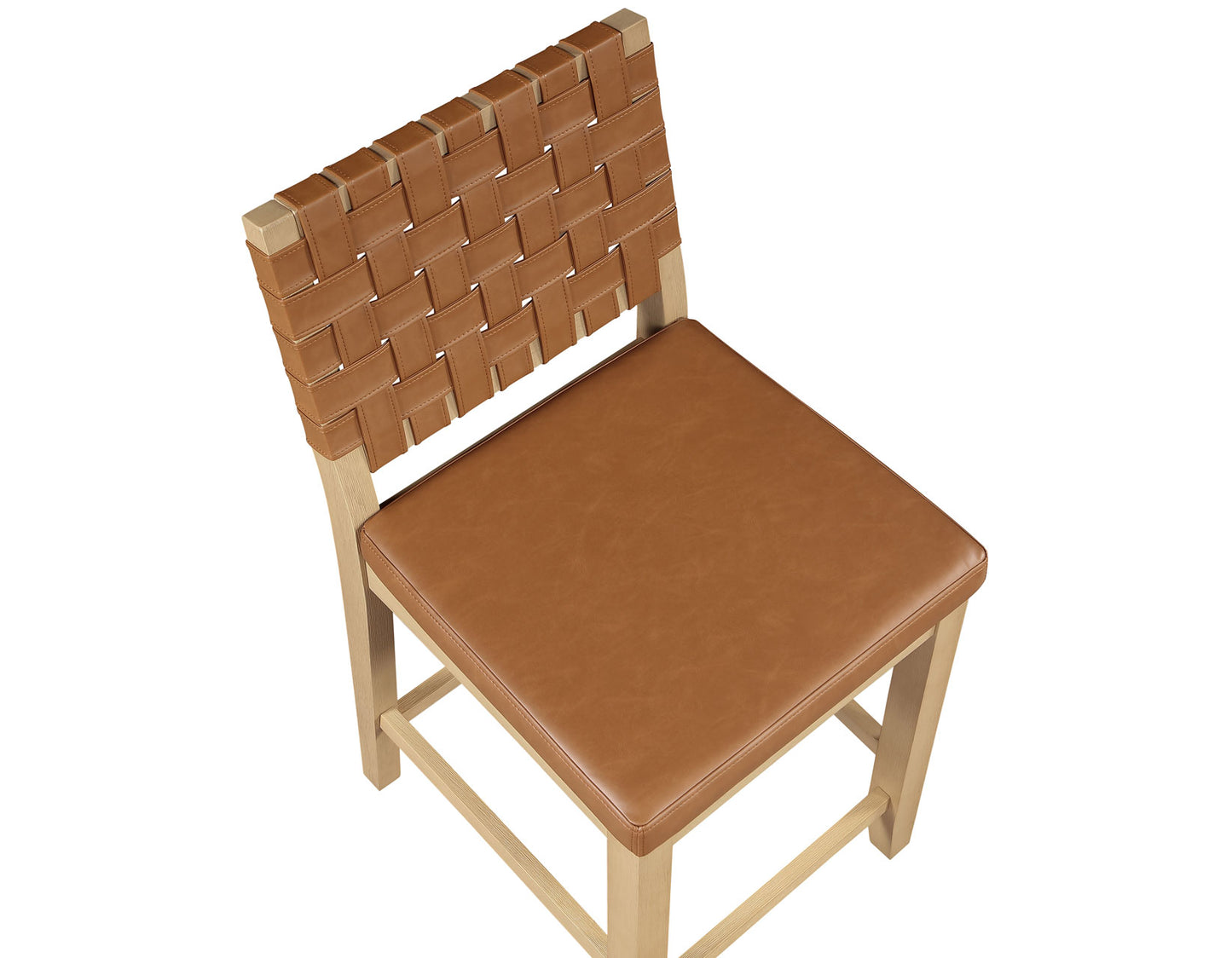 Reid Camel Vegan Leather 30″ Bar Stool, Sand Finish