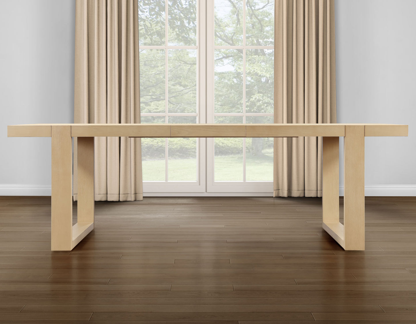 Reid 77-95″ Dining Table with 18″ Leaf, Sand Finish