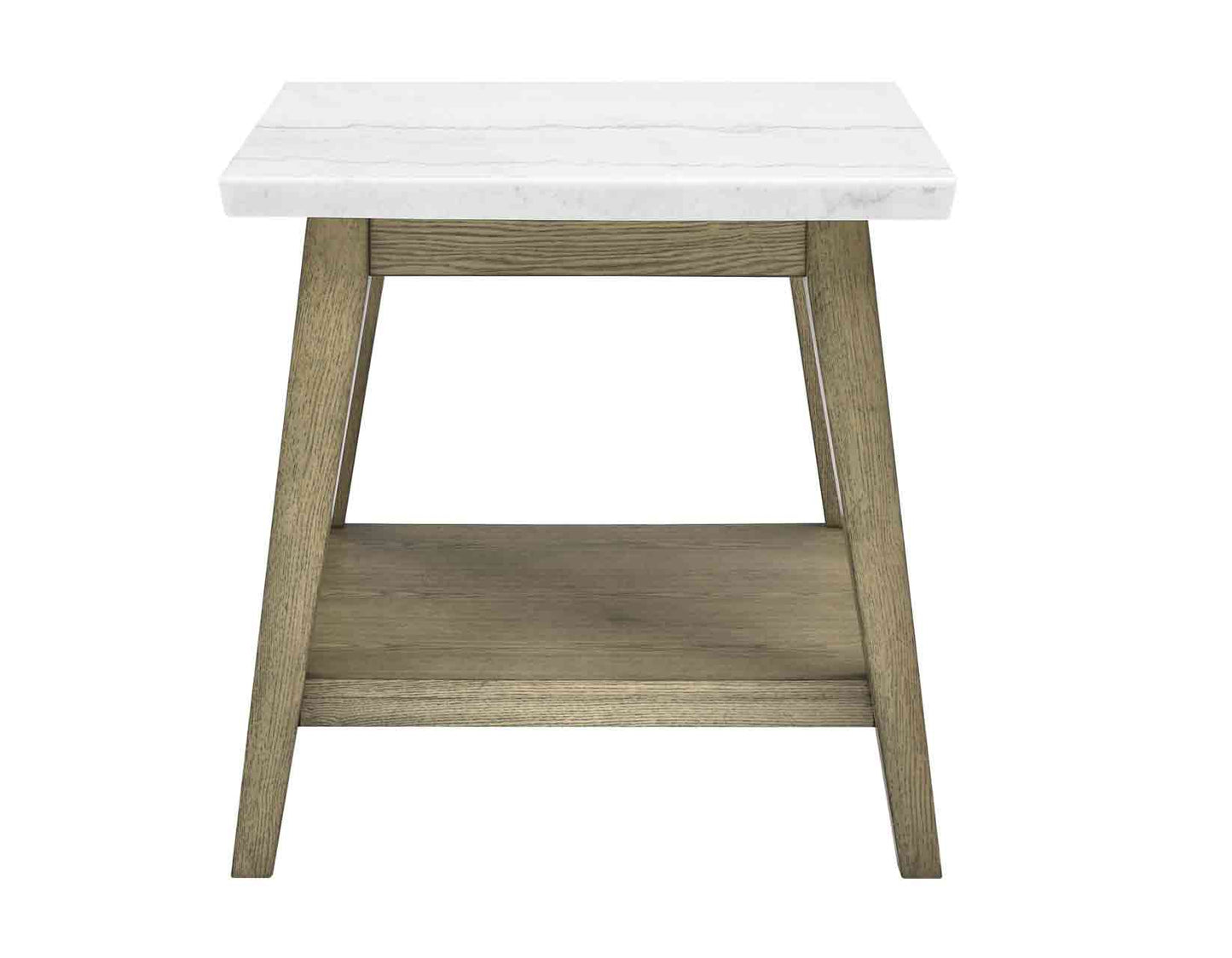 Vida, End Table, White Marble Top, Blonde