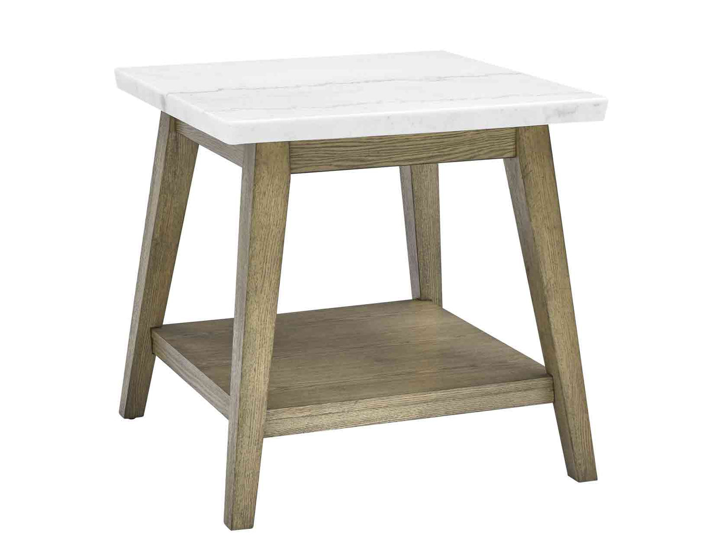 Vida, End Table, White Marble Top, Blonde