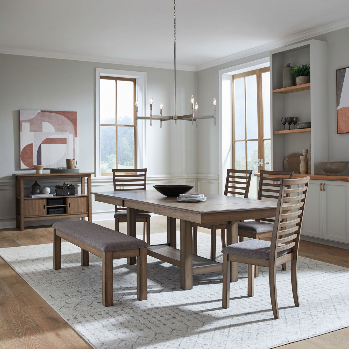 6 Piece Trestle Table Set