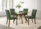 Paxton Round 48-inch Glass Top Wood Dining Table Brown