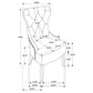 Baney Fabric Upholstered Dining Side Chair Cream and Dark Oak