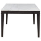 Averill 72-inch Rectangular White Marble Top Dining Table Coffee Bean