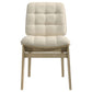Redbridge Velvet Upholstered Side Chair Cream and Natural Oak (Set of 2)