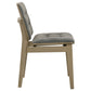 Redbridge Velvet Upholstered Side Chair Grey and Natural Oak (Set of 2)