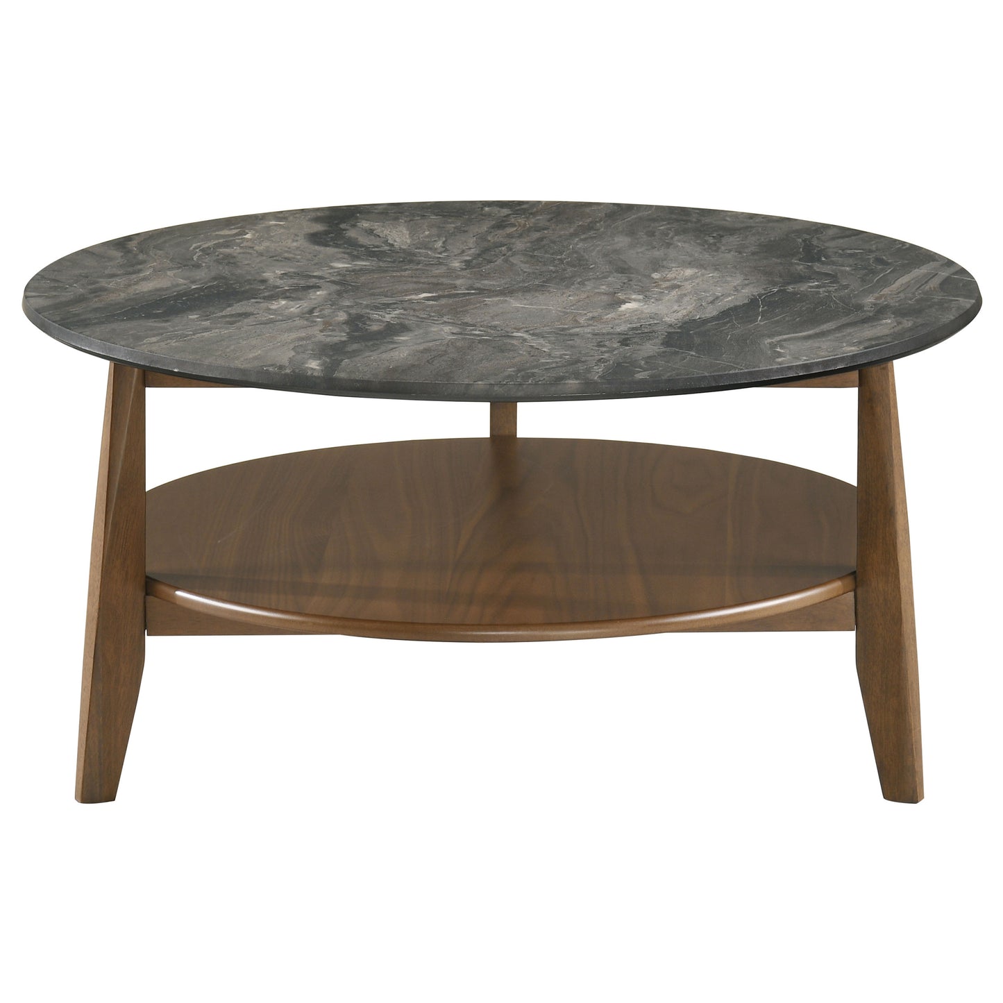 Bradley Round SmartTop Cocktail Coffee Table Smokey Grey and Brown