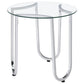 Beller 2-piece Round Tempered Glass Top Coffee Table Set Chrome