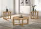 Kessler Round Sculptural Wood Coffee Table Light Oak